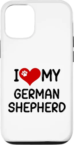 Vista 28 de I Love My German Shepherd Pet Dog Breed Retro Heart Case for iPhone 17