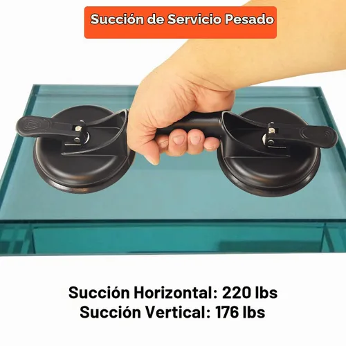 Vista 5 de Paquete de 2 ventosas de aluminio resistente con mango de placa de vacío para levantar vidrio grande, elevador de azulejos/vidrio móvil/almohadilla