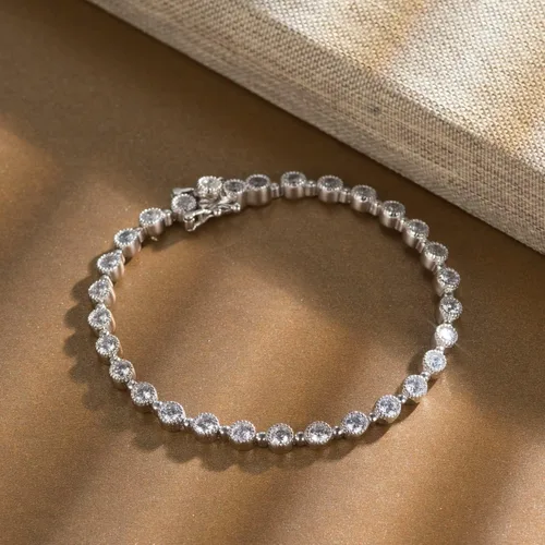 Vista 5 de Tennis Bracelets for Women, Sterling Silver Diamond Bracelets for Women 925 Prime Jewelry, Rose Gold Dainty Bracelet for Women Trendy 6.75-7.25 Inch