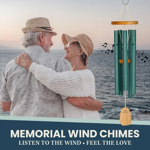 Vista 5 de Woodstock - Campanillas de viento para decoración de jardín al aire libre, decoración de porche delantero, campanillas de viento verde de Irlanda