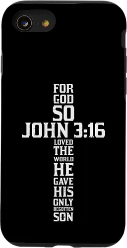 Vista 18 de iPhone 16 Cross John 3:16 Verso Biblia Dios Jesús Fe Cristiano Estuche de regalo