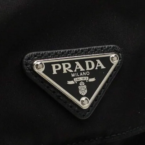 Vista 5 de Prada 1BZ005 - Mochila unisex de nailon negro Tessuto