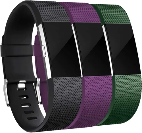 Vista 9 de Correas Maledan de repuesto compatibles con Fitbit Charge 2, paquete de 3, gris pequeño/azul/negro