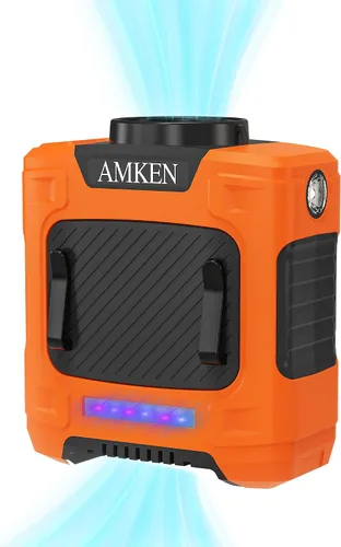 Vista 8 de AMKEN Ventilador de cintura, ventilador recargable de clip de cinturón de 10000 mAh, tiempo de funcionamiento de 24 horas, flujo de aire fuerte