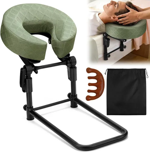 Vista 10 de Reposacabezas de masaje para cama con bolsa de almacenamiento, masajeador de cuero cabelludo, soporte de cabeza de masaje de cuero ajustable