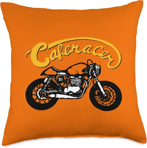 Vista 4 de American Cafe Racer Motorcycle Apparel and Merch Cafe Racer Biker Men Women Adult Teens Boys Girls Kids Youth Throw Pillow, 16x16, Multicolor