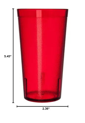 Vista 11 de Vasos de plástico Carlisle, apilables, resistentes a la rotura, sin BPA, 16 onza, Rubí