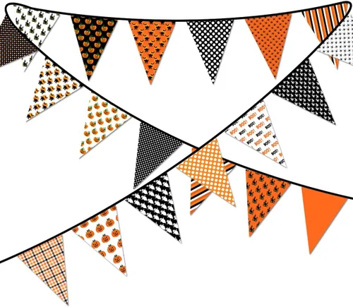 Vista 7 de Decoraciones de fiesta de Hello Fall Banderín triangular de tela para decoración de otoño, boda, fiesta de cumpleaños, día de Acción de Gracias