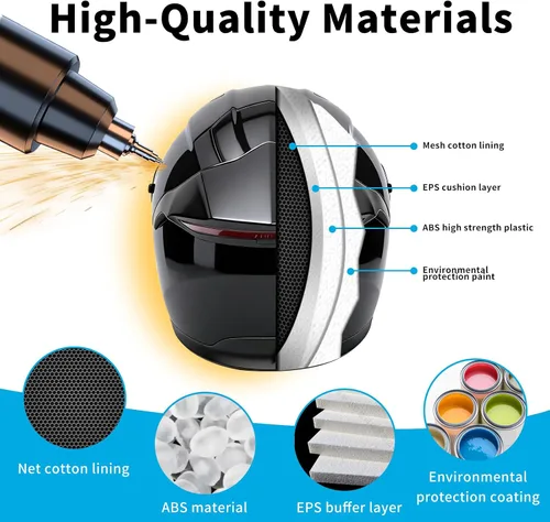Vista 3 de Cascos modulares Bluetooth para motocicleta con luces traseras, certificado por DOT, doble visera, cascos de cara completa para hombres y mujeres