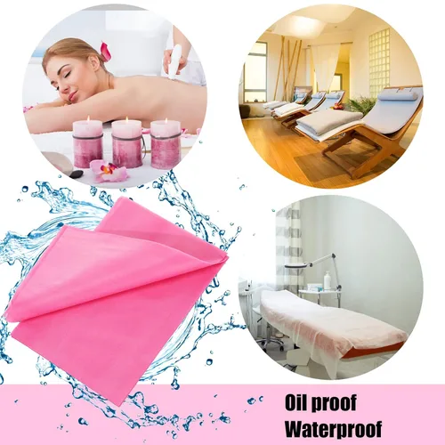 Vista 4 de 30 sábanas desechables para mesa de masaje, sábanas de 31 x 79 pulgadas, fundas desechables para cama de spa, mantel de masaje no tejido, Rosa