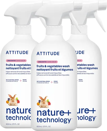 Vista 8 de ATTITUDE Lavado de frutas y verduras, lavado de productos apto para alimentos, elimina la suciedad y los residuos, ingredientes veganos y a base