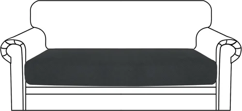 Vista 85 de YEMYHOM Funda de cojín para sofá, funda de cojín de asiento de alta elasticidad, tela jacquard geométrica de felpa, protector de sofá antideslizante