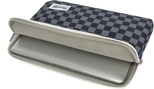 Vista 3 de Canvaslife - Funda de lona para laptop de 13 pulgadas con patrón de cuadros negros y bolsillo de 13 y 13.3 pulgadas