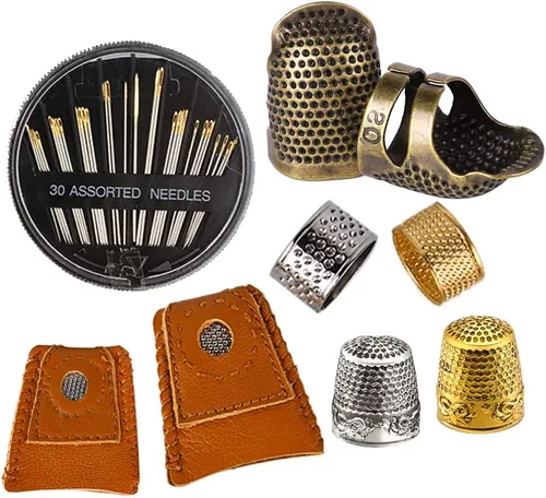 Vista 8 de ZMAAGG Dedales para coser a mano, dedal de costura, dedales de metal para bordar a mano, costura, artesanía de costura a mano