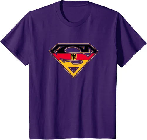 Vista 17 de Superman Camiseta German Shield, Azul / Patchwork, S Rojo