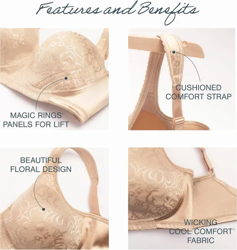 Vista 31 de PLAYTEX 18 Hour Ultimate Lift and Support - Brasier sin varillas con gran soporte y realce para mujer