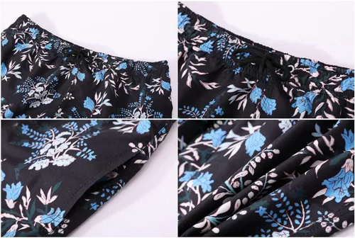 Vista 4 de Bellivera Pantalones cortos de playa para hombre, estampado con forro de malla, 2 bolsillos para verano