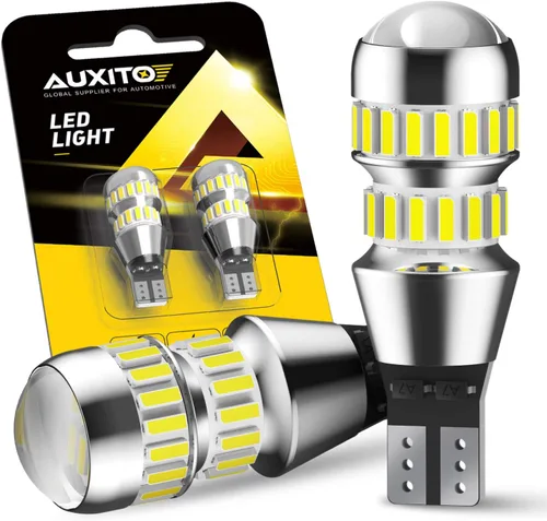Vista 17 de AUXITO - Foco LED 194, amarillo ámbar, 168, 175, 2825, W5W, T10, kit de luces LED de repuesto sin error Canbus para interior de auto, cúpula