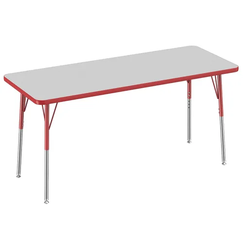 Vista 15 de FDP - Mesa rectangular para actividades escolares y de oficina (24 x 36 pulgadas), patas estándar con deslizadores giratorios, altura ajustable