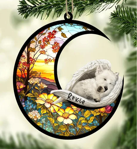Vista 146 de Atrapasoles conmemorativo personalizado para perros, adorno navideño de Airedale Terrier, recuerdo por pérdida de mascota, regalos conmemorativos