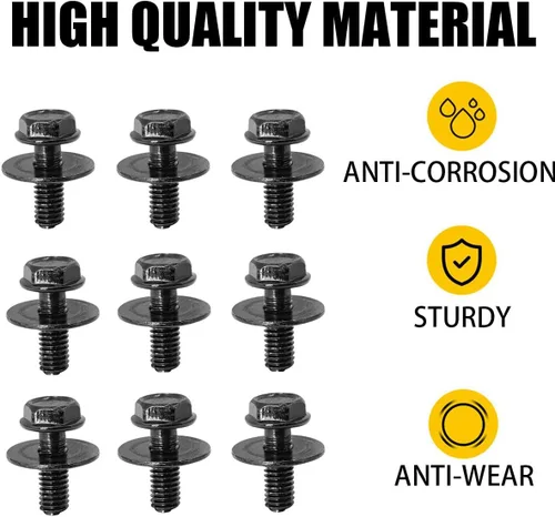 Vista 3 de Osilly 70 tornillos para el cuerpo de protección contra salpicaduras de motor, kit de tuercas en U extruidas universales, clips de sujeción
