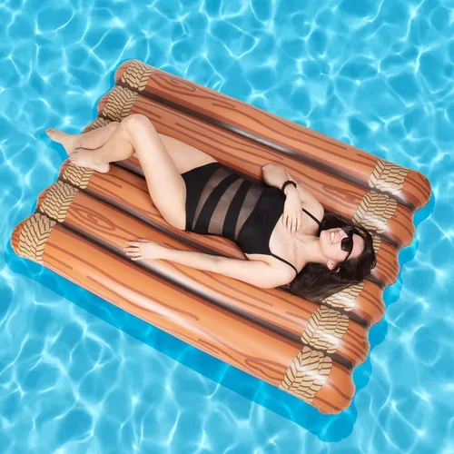 Vista 7 de Flotador inflable gigante para piscina para varias personas, capacidad de peso de más de 600 libras, 5 pies de largo, resistente, 4 veces más grueso