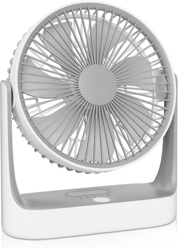 Vista 13 de mollie Ventilador de escritorio USB recargable pequeño de 8 pulgadas, funciona con pilas, con velocidades para el hogar, oficina, dormitorio, mini