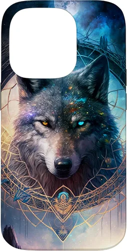 Vista 17 de Wolf Mystical Surreal Fantasy Funda para iPhone 17