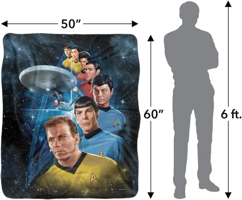 Vista 5 de Star Trek - Manta de 50 x 60 pulgadas, manta de sherpa de tacto sedoso de Among The Stars, manta supersuave