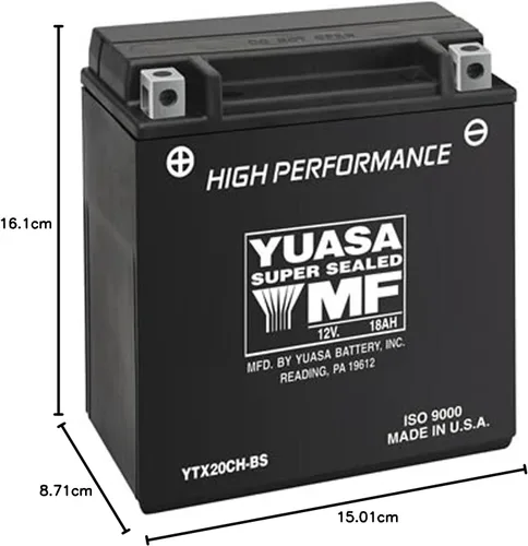 Vista 2 de Yuasa YUAM6220C YTX20CH-BS - Batería AGM de serie H, libre de mantenimiento con paquete de ácido
