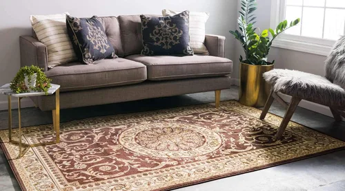 Vista 2 de Unique Loom colección Versailles - Alfombra de área con patrón de medallón, motivo floral; estilo tradicional clásico