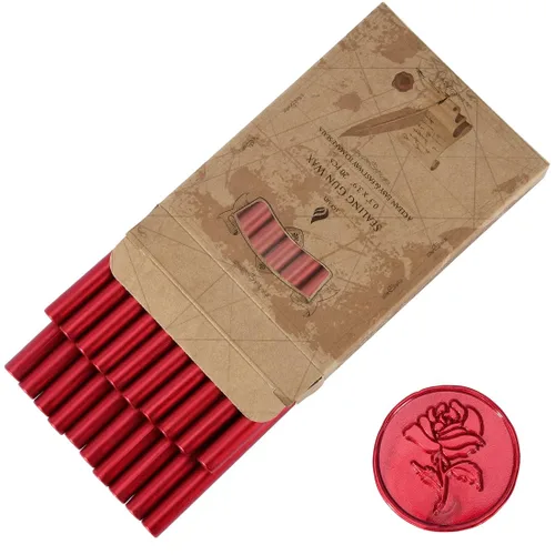 Vista 10 de 20 mini pistolas de pegamento de cera de sellado, palitos de cera de sellado, ideales para invitaciones de boda, cartas, sobres, tarjetas