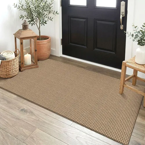 Vista 186 de EARTHALL Alfombra tejida de 2 x 3 pies, lavable para entrada, alfombra trenzada antideslizante, alfombra para puerta interior y exterior, alfombra