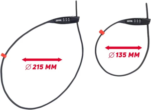 Vista 6 de ZEFAL Bicycle Cable Tie Lock with Code ZIP3 XL Length 70 cm Black Ultralight with Code 100 g Helmet Lock Motorcycle and Bicycle