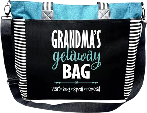 Vista 10 de Brooke & Jess Designs Bolso de mano para la abuela – Bolso de lona resistente con cremallera y bolsillo interior para la abuela para uso diario