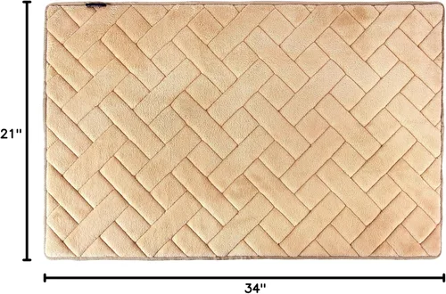 Vista 3 de Alfombra decorativa de espuma viscoelástica en espiga - Beige 21 * 34