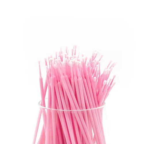 Vista 2 de i-Laesh 200 piezas de cepillos micro de punta media - Microhisopos para extensiones de pestañas - Cepillos aplicadores micro - Hisopos de algodón