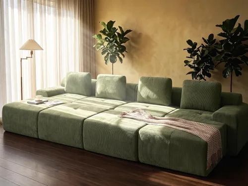 Vista 54 de Sofá de nube de gran tamaño en forma de U de 122 pulgadas, cómodos sofás modulares sin hueso para sala de estar, sofá modular con respaldo alto