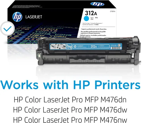 Vista 2 de HP Cartucho de tóner cian 312A Funciona con HP Color LaserJet Pro MFP M476 Series CF381A