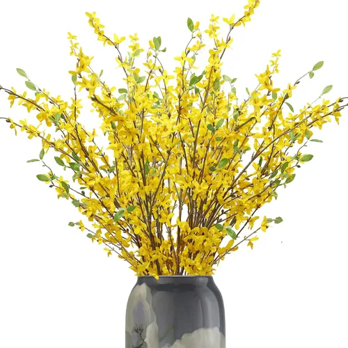 Vista 7 de Ramas artificiales de flor de cerezo, 4 piezas de 39 pulgadas, decoración de flor de cerezo sintética para decoración de mesa de boda, florero