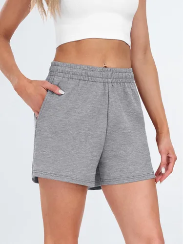 Vista 96 de AUTOMET Pantalones cortos deportivos para mujer, estilo casual, con cordón, cómodos, elásticos, de cintura alta, con bolsillos