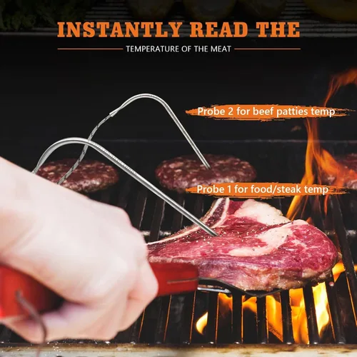 Vista 7 de Sonda de carne impermeable de repuesto, 2 unidades, compatible con parrillas de barbacoa Traeger, enchufe de 0.138 in, sondas de termostato digital