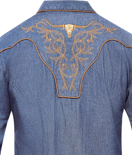 Vista 5 de RANGER'S Longhorn - Camisa de manga larga bordada a presión para hombre
