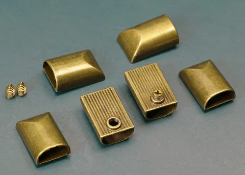 Vista 2 de ONLYKXY 20 tapones de cremallera de metal, clip de cola con cremallera estilo rectangular (bronce)