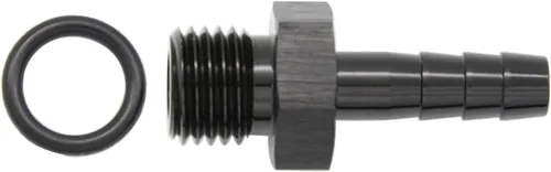 Vista 3 de Aluminio -4 AN ORB macho a 1/4 "(6.35mm) Barb Push On Manguera Adaptador Negro