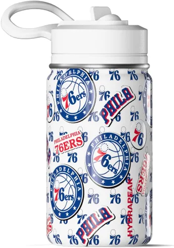 Vista 27 de Hydrapeak x NBA Botella de agua mini de 14 onzas oficialmente licenciada de los Atlanta Hawks para niños con tapa con popote y asa, reutilizable