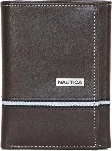 Vista 49 de Nautica Men's Trifold Wallet RFID Blocking Protection ID Window Card Slots Genuine Leather Durable