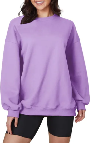 Vista 2 de Cloud - Sudadera de gran tamaño para mujer, cuello redondo, sudadera de moda de otoño 2024, suéteres con capucha
