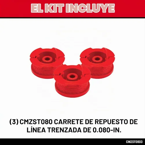 Vista 2 de CRAFTSMAN Línea de recortadora de cuerdas, 0.08 pulgadas, paquete de 3, 20 pies, línea de giro (CMZST0803)