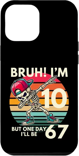 Vista 26 de Bruh I'm 10 But One-Day I'll Be 67 Retro 10th Birthday Kids Case for iPhone 17